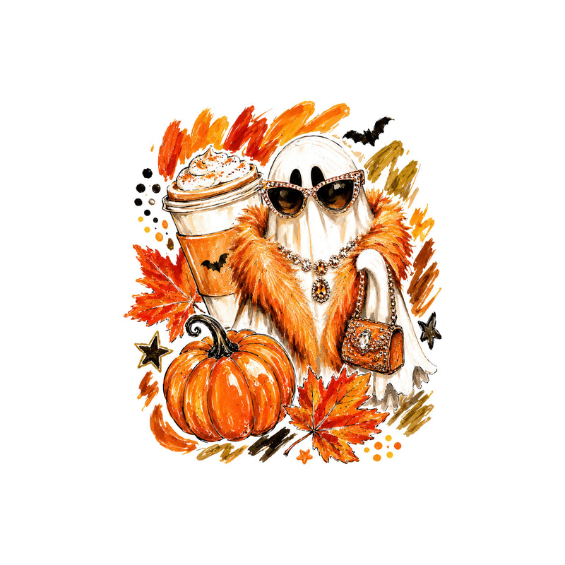 Boujee Autumn Ghost Glam Pumpkin Spice - DTF Transfer