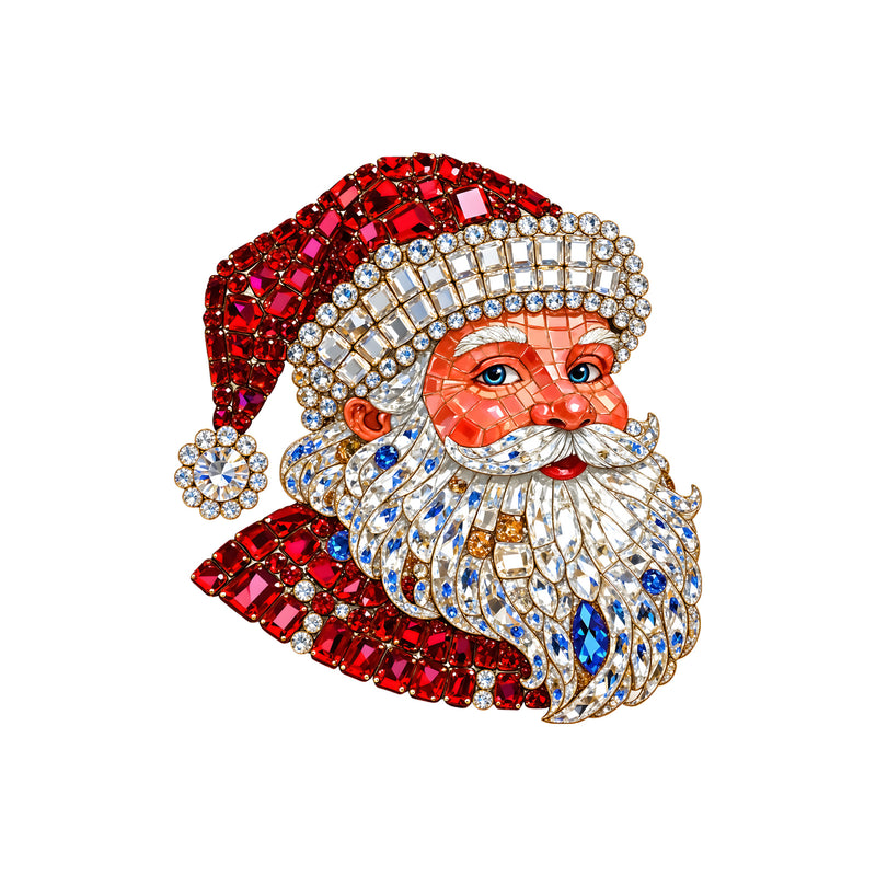 Classic Faux Gemstone Santa - DTF Transfer