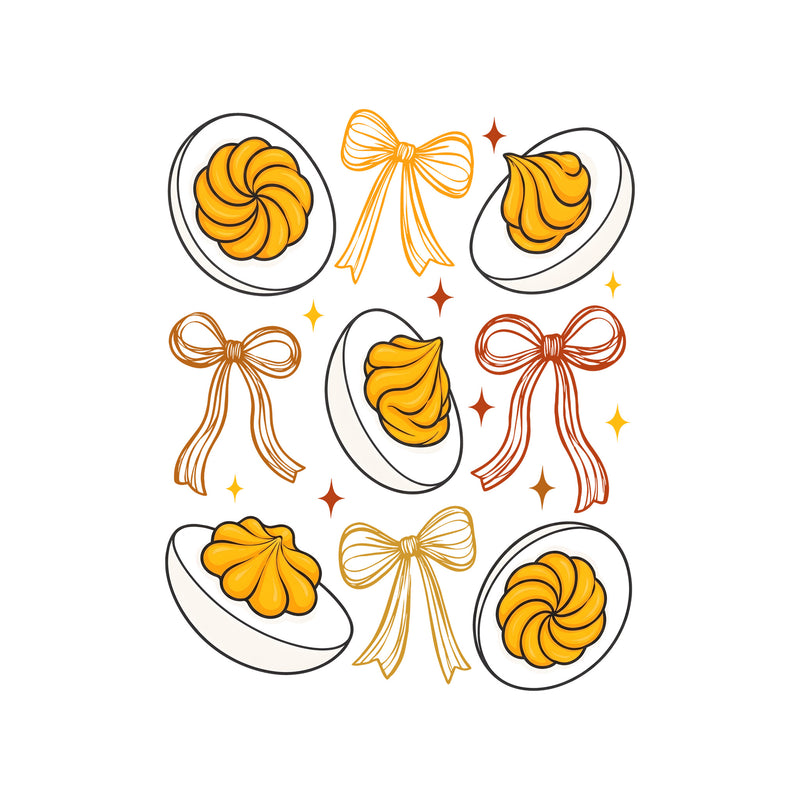 Deviled Eggs & Ribbon Bows Thanksgiving - DTF Transfer