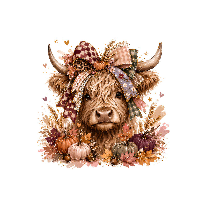 Fall Highland Cow - DTF Transfer