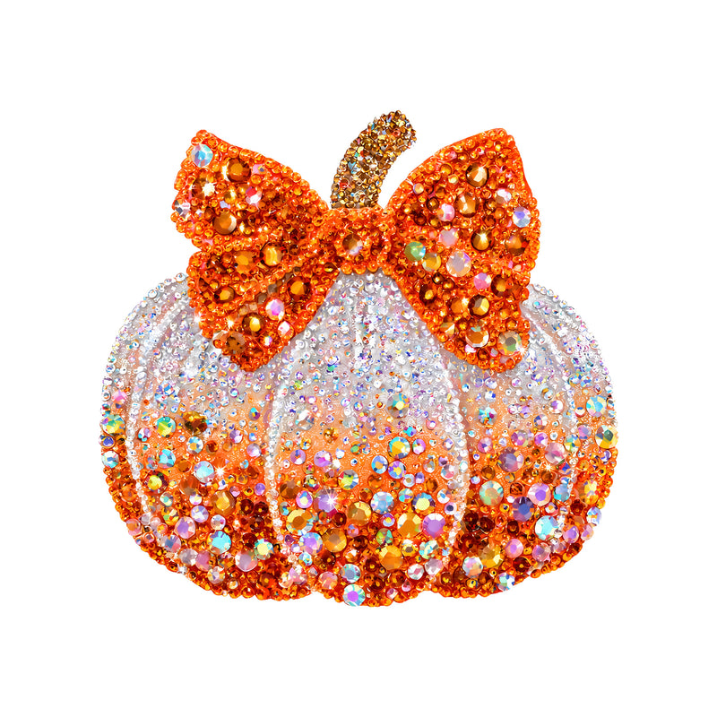 Faux Gemstone Pumpkin With Bow - DTF Transfer
