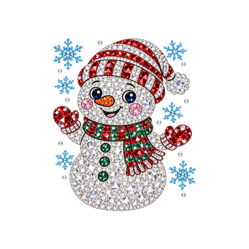 Gemstone Snowman: Beaded Rhinestone & Winter Wonderland - DTF Transfer