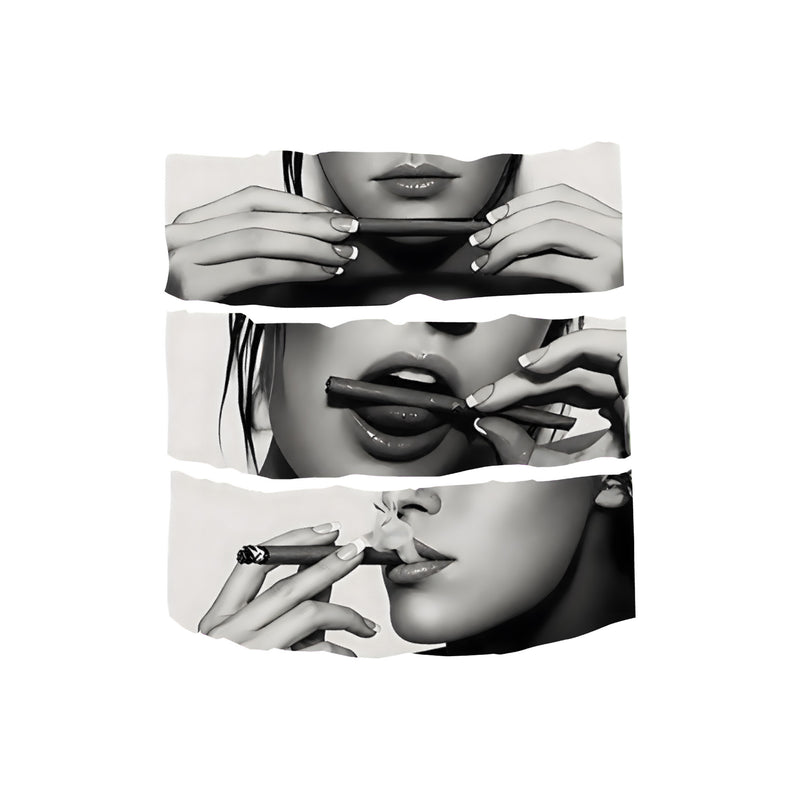 Roll, Lick, Smoke - Girl Rolling Blunt - DTF Transfer