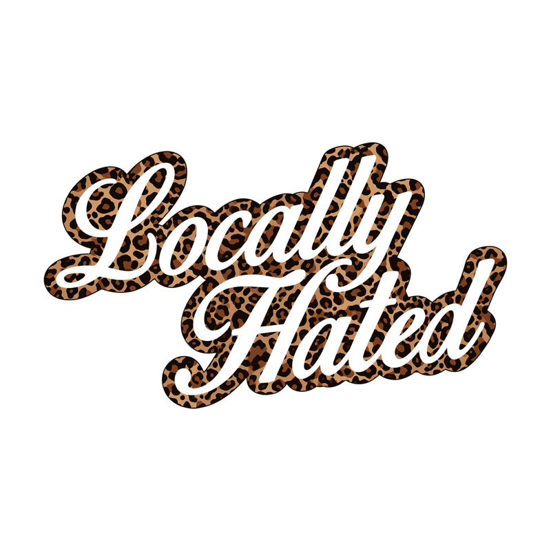 Locally Hated: Leopard Print Cursive - DTF Transfer