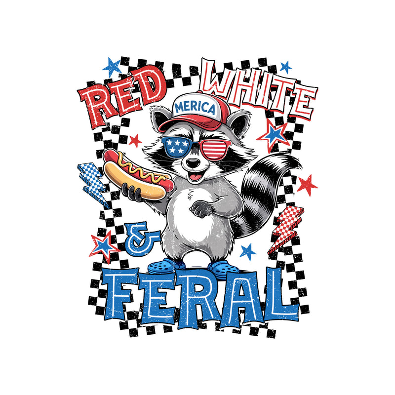 Red, White & Feral - DTF Transfer
