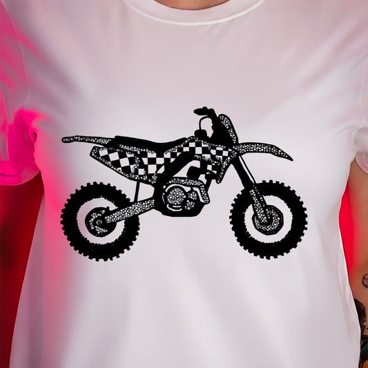 Faux Rhinestone Dirt Bike - DTF Transfer