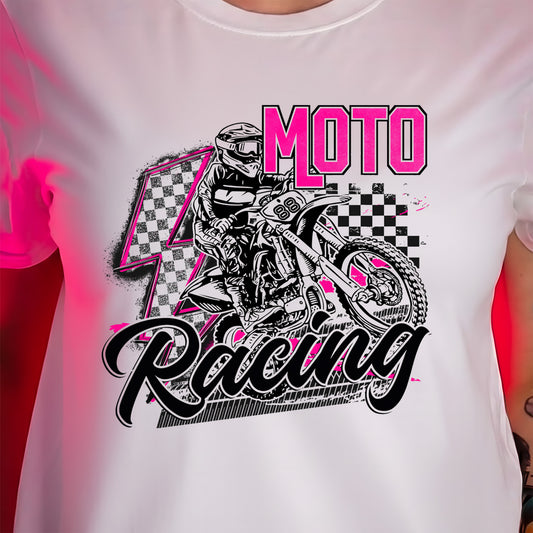Electric Pink Moto Racing - DTF Transfer