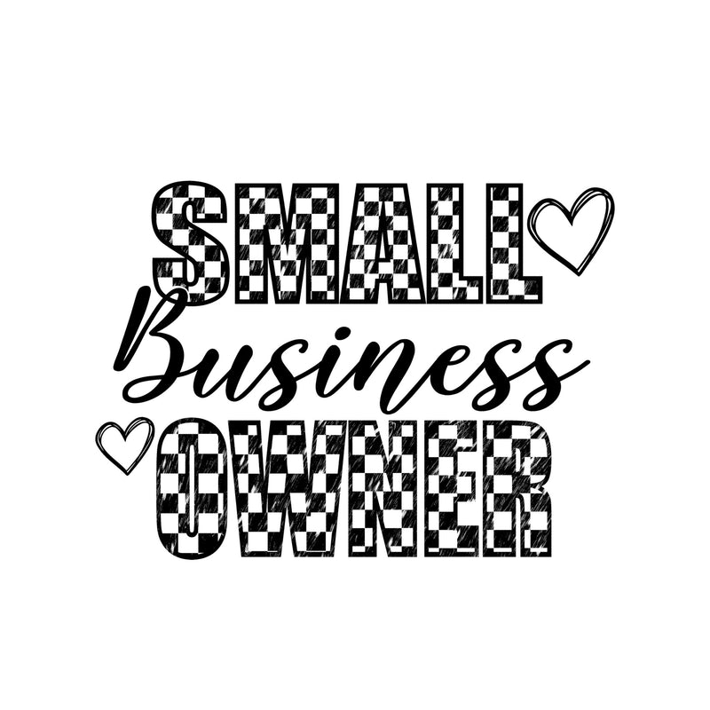 Checkered With Hearts Small Business Owner - DTF Transfer