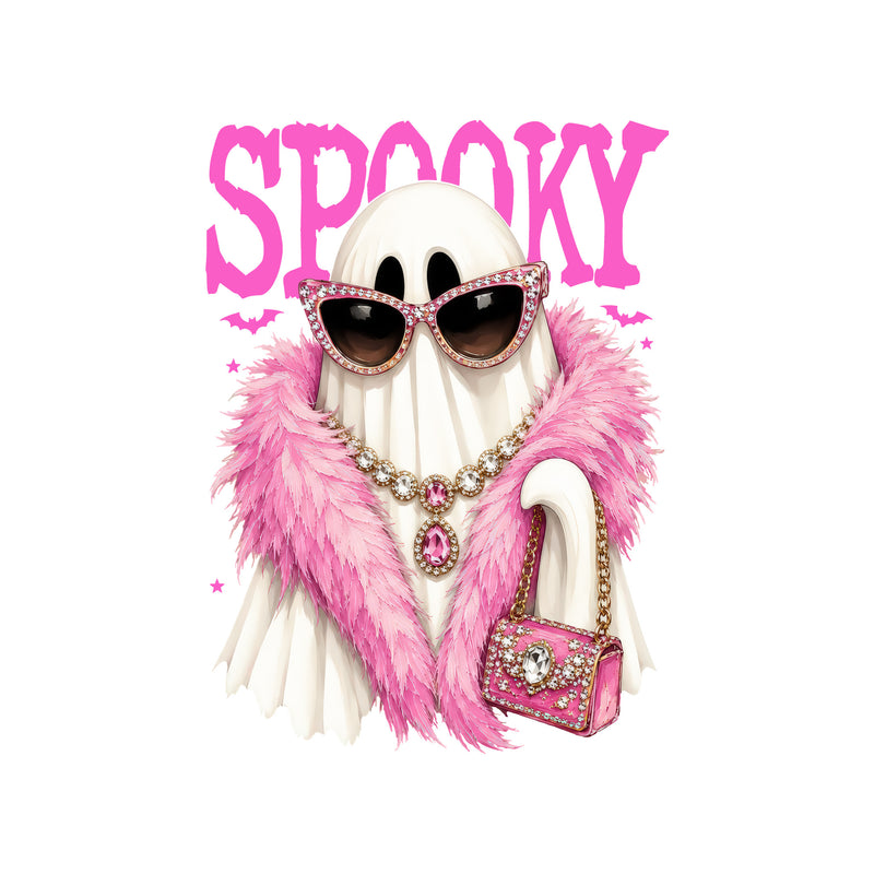 Spooky Pink Glam Boujee Ghost - DTF Transfer