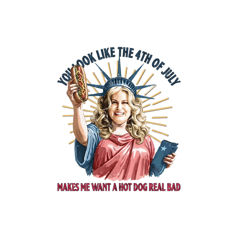 Statue Of Liberty 4th Of July Hot Dog - DTF Transfer