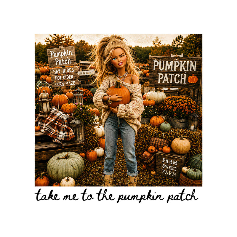 Take Me To The Pumpkin Patch Doll - DTF Transfer