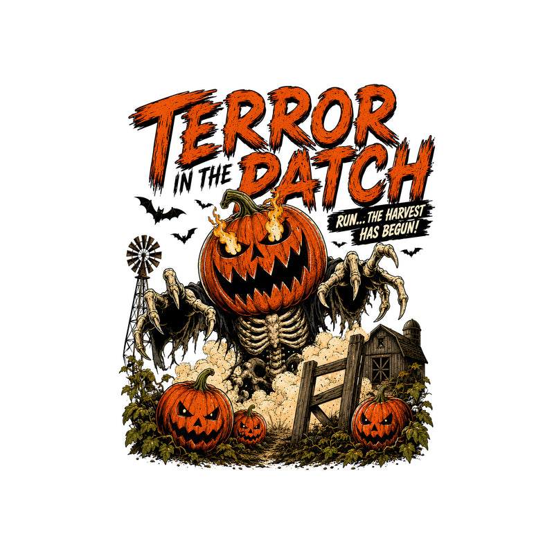 Terror In the Patch - Pumpkin Monster - DTF Transfer