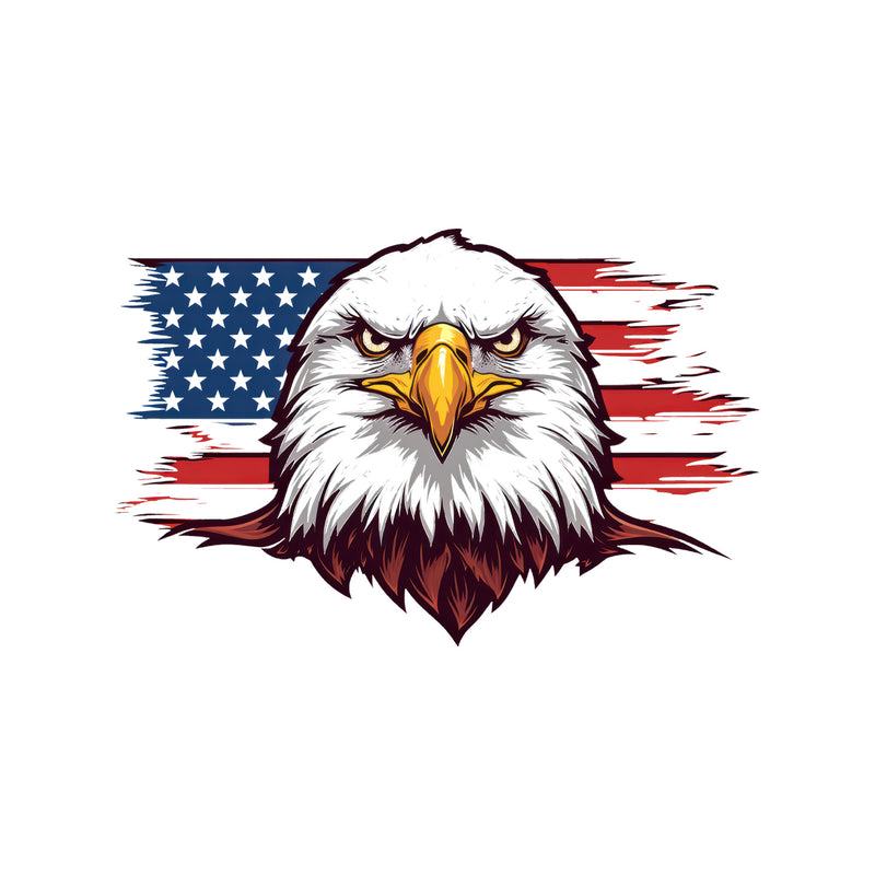 Distressed Flag & Fierce Eagle - DTF Transfer