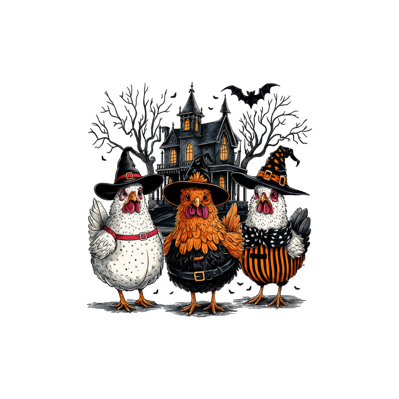 Spooky Witch Chickens - DTF Transfer