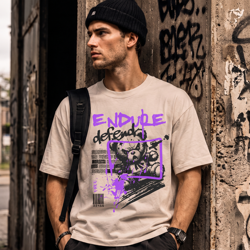 Endure Defend Y2K Punk Cyber-Grunge Teddy Bear - DTF Transfer