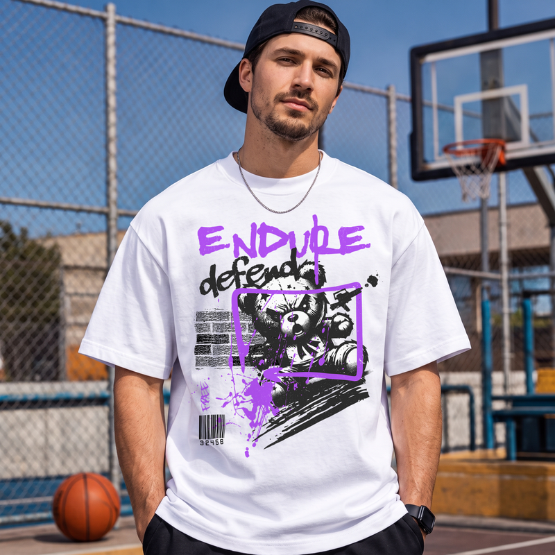 Endure Defend Y2K Punk Cyber-Grunge Teddy Bear - DTF Transfer