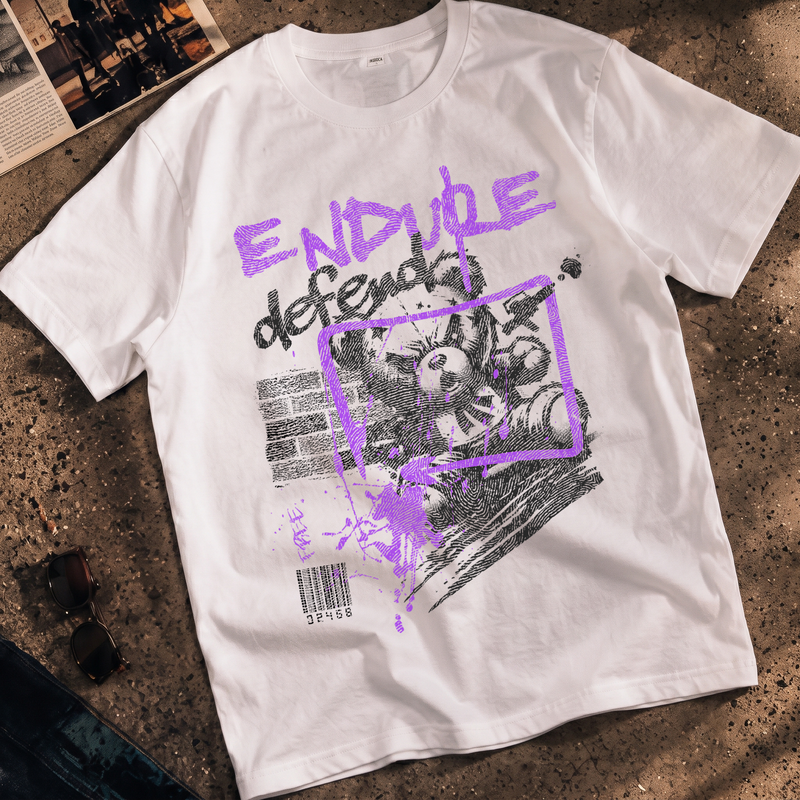 Endure Defend Y2K Punk Cyber-Grunge Teddy Bear - DTF Transfer