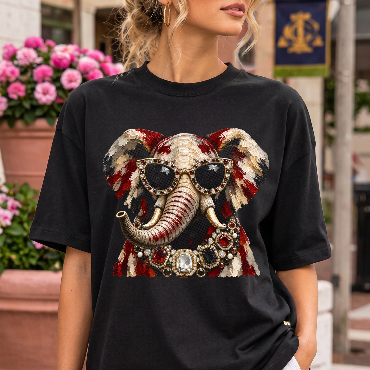 Jeweled Sunglasses & Crimson Mosaic DTF Transfer