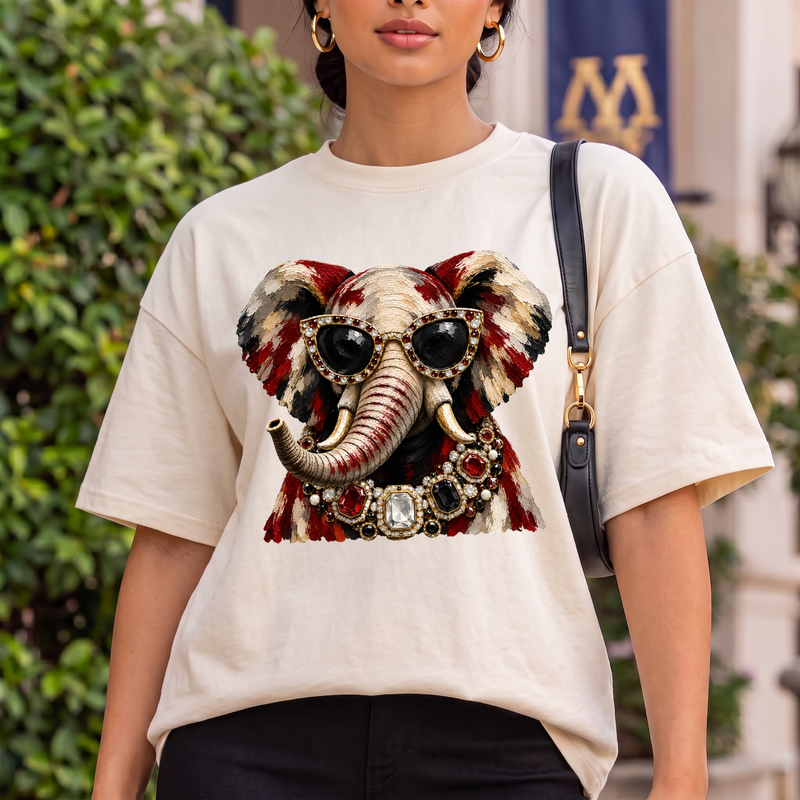 Jeweled Sunglasses & Crimson Mosaic DTF Transfer