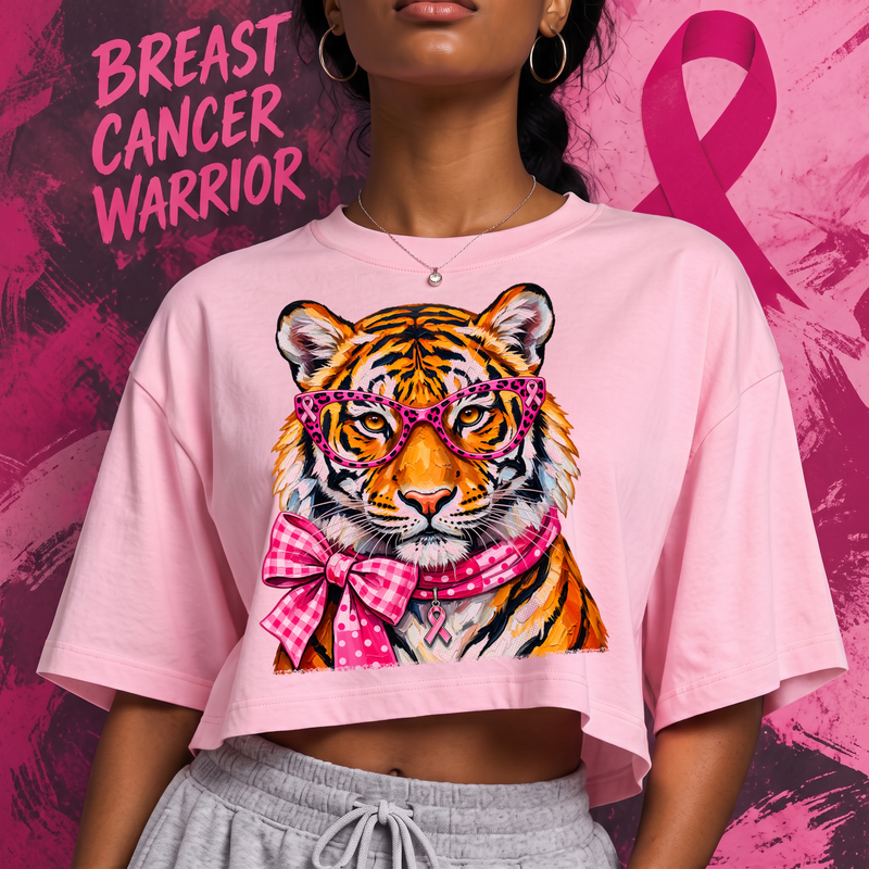 Pink Leopard Glasses & Gingham Bow DTF Transfer