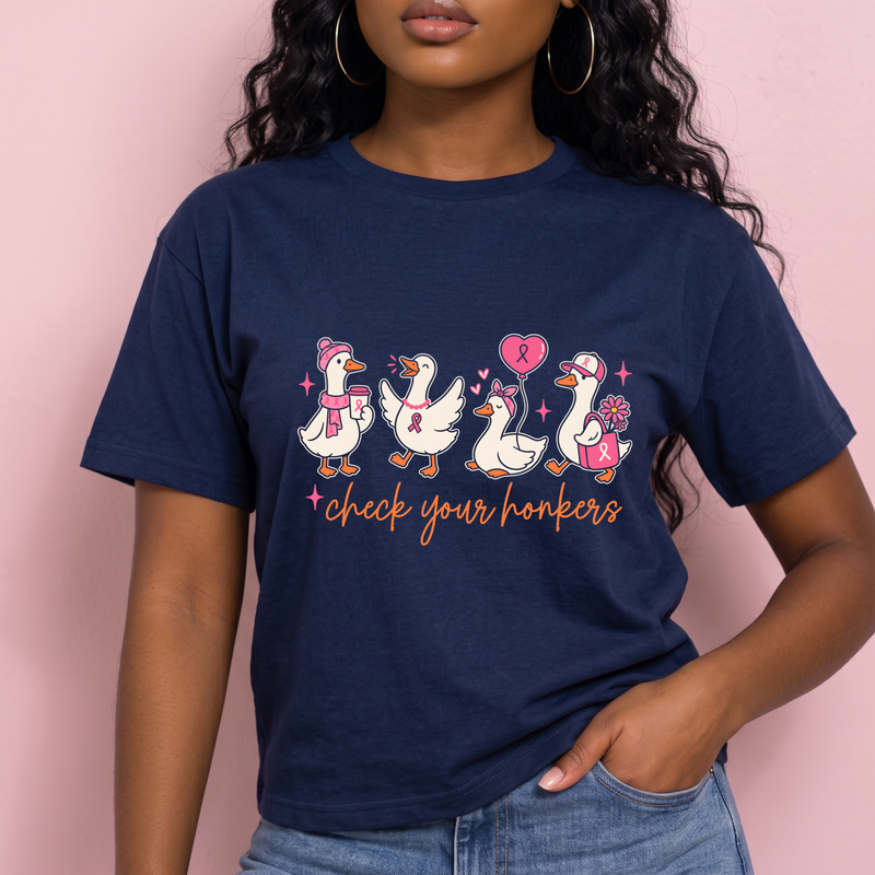 Cute Goose Squad Pink Awareness DTF Transfer