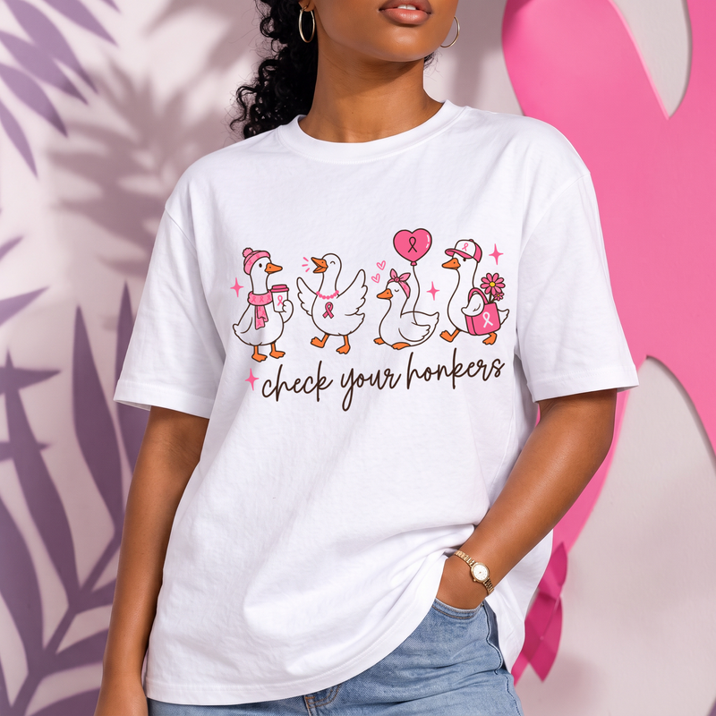 Cute Goose Squad Pink Awareness DTF Transfer