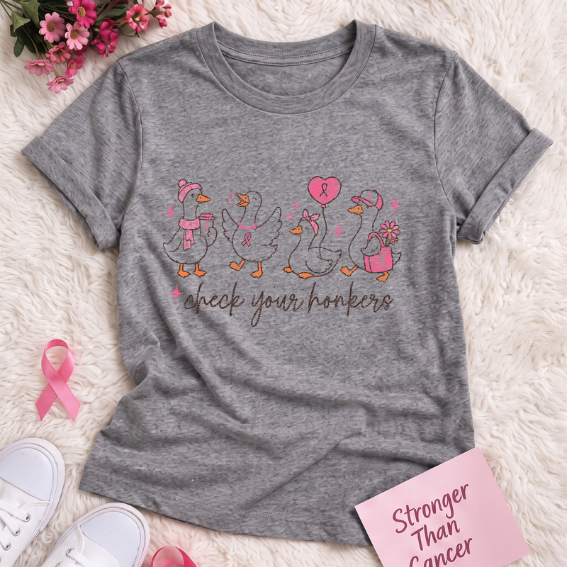 Cute Goose Squad Pink Awareness DTF Transfer