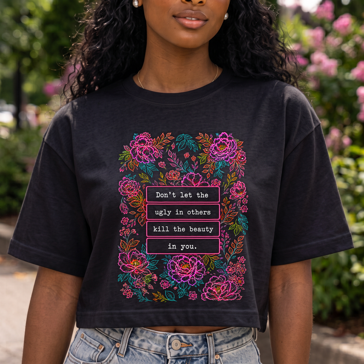 Neon Floral DTF Transfer