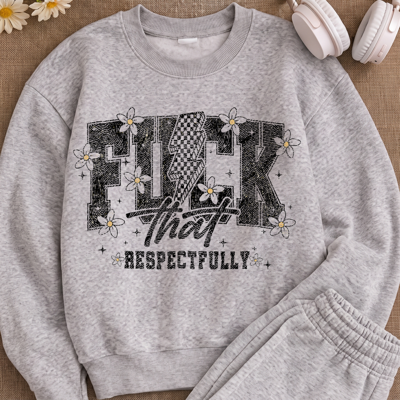 Fuck That Respectfully Babes Retro Daisy Lightning Bolt - DTF Transfer