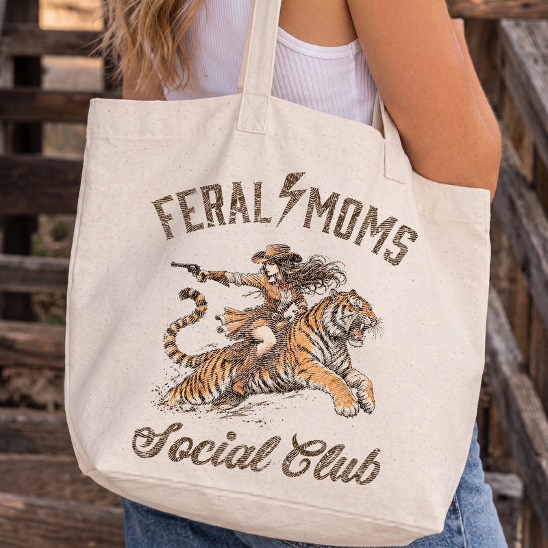 Feral Moms Social Club Outlaw Cowgirl Tiger - DTF Transfer