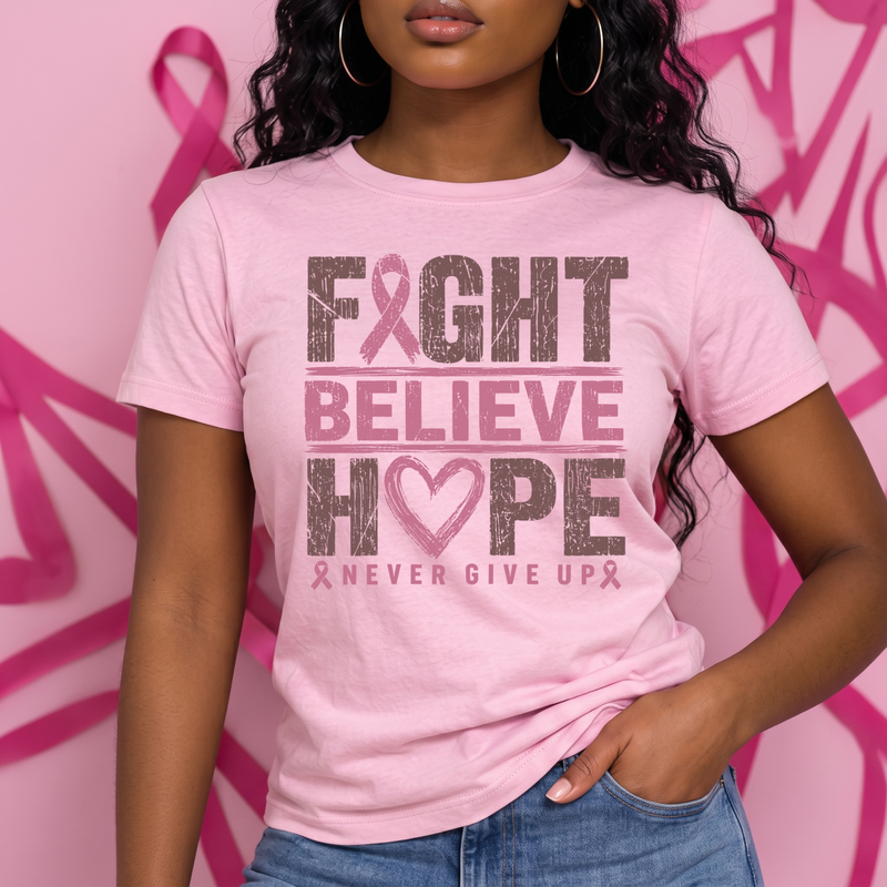 Distressed Pink Ribbon Stack DTF Transfer