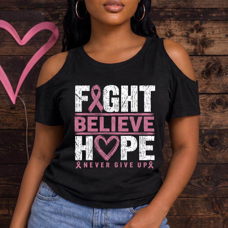 Distressed Pink Ribbon Stack DTF Transfer