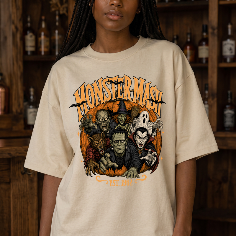 Classic Horror Icons Vintage Pumpkin DTF Transfer