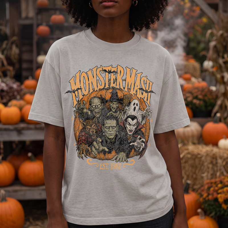 Classic Horror Icons Vintage Pumpkin DTF Transfer