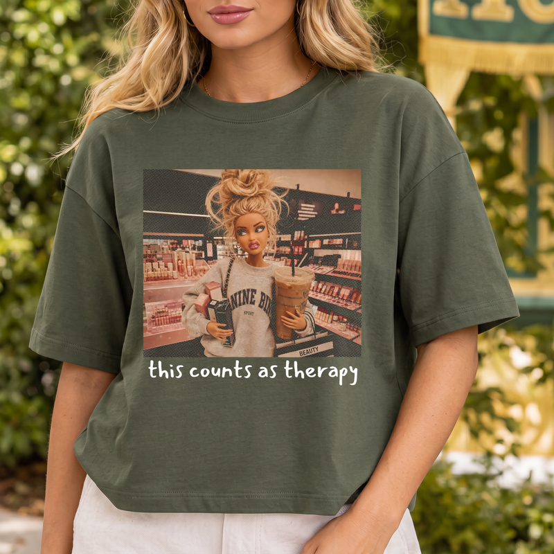 Retail Therapy Doll & Iced Coffee DTF Transfer