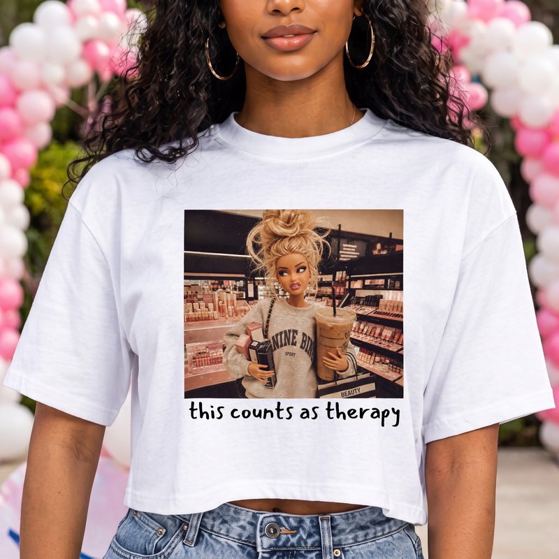 Retail Therapy Doll & Iced Coffee DTF Transfer
