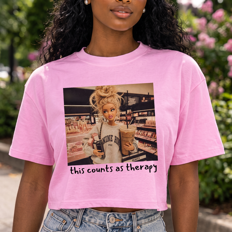 Retail Therapy Doll & Iced Coffee DTF Transfer