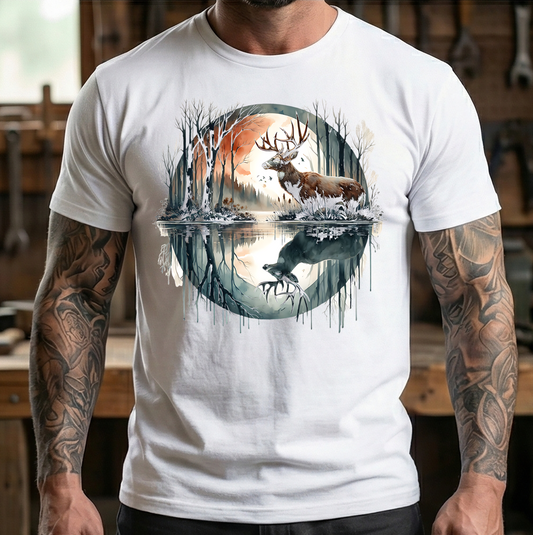 The Zen of the Hunt: Watercolor Stag Edition - DTF Heat Transfer