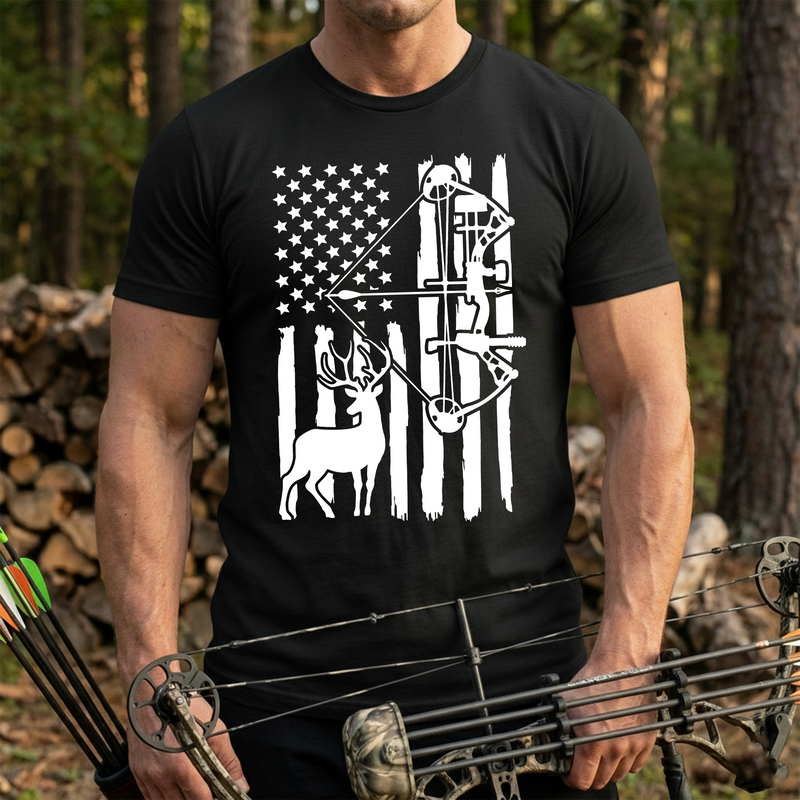 The Silent Patriot: Compound Bow & Flag Edition - DTF Transfer