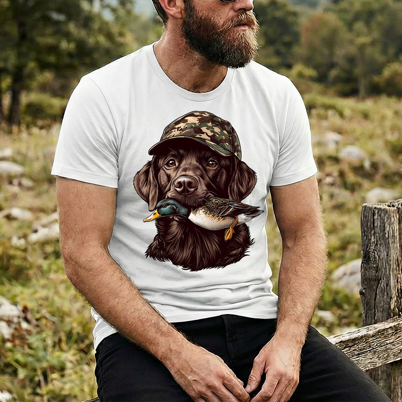 Tactical Good Boy: The Chocolate Lab & Mallard Loadout - DTF Transfer