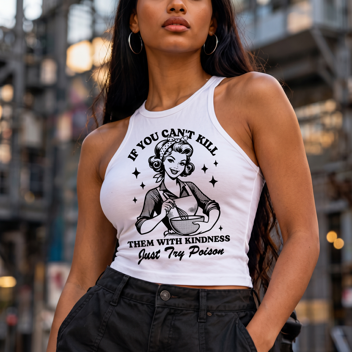 Kill Them With Kindness Retro Vintage Housewife Sarcastic Quote - DTF Transfer