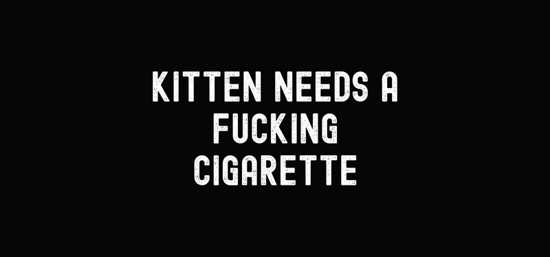 Kitten Needs A Cigarette Distressed - DTF Transfer