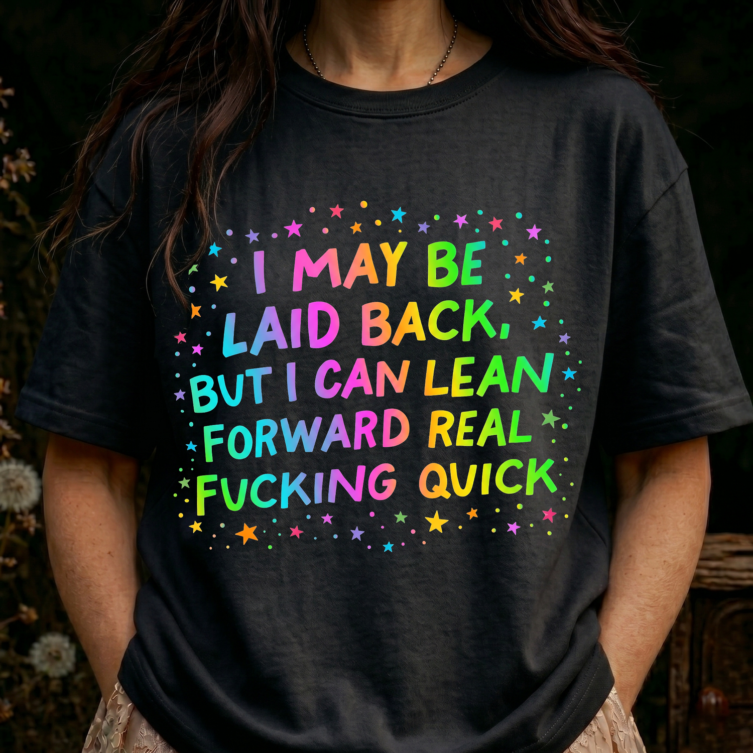Lean Forward Real Quick Rainbow - DTF Transfer