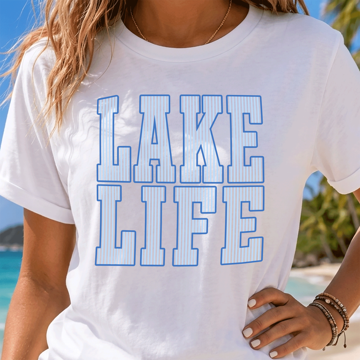 Striped Preppy Lake Life - DTF Transfer