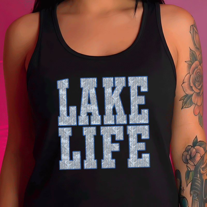 Striped Preppy Lake Life - DTF Transfer