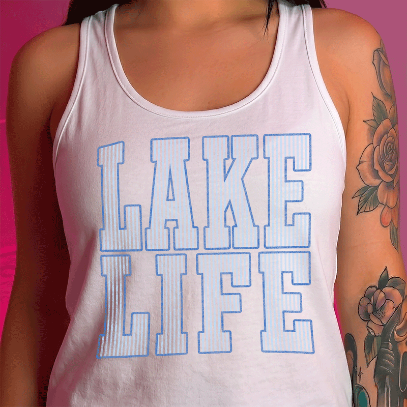 Striped Preppy Lake Life - DTF Transfer