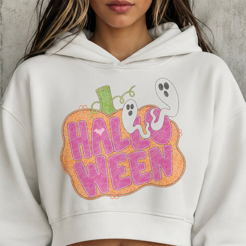 Pink Halloween Leopard Pumpkin & Ghosts - DTF Transfer