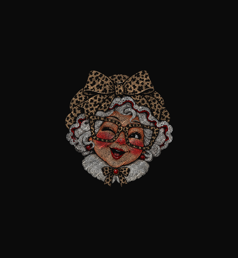 Glam Leopard Mrs. Claus Sassy Vintage Holiday - DTF Transfer