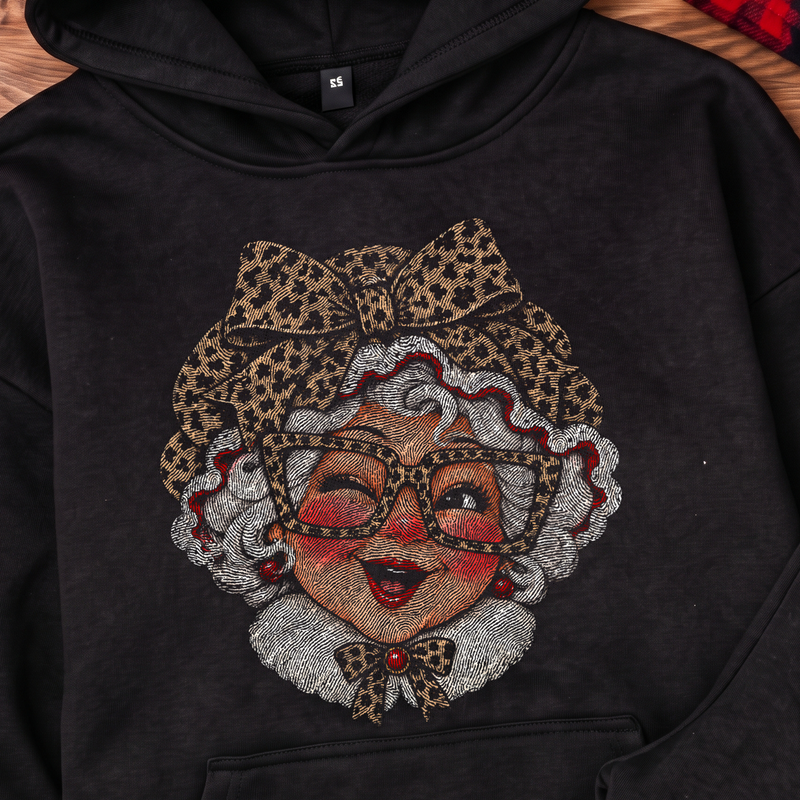 Glam Leopard Mrs. Claus Sassy Vintage Holiday - DTF Transfer