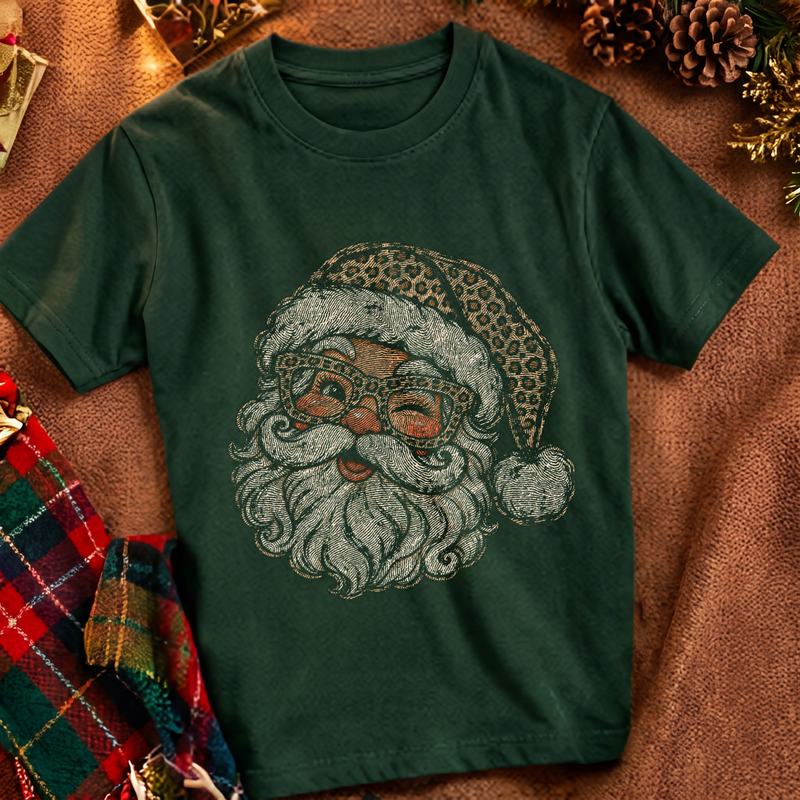 Cool Leopard Santa Retro Winking Christmas - DTF Transfer